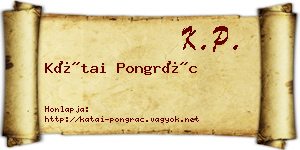 Kátai Pongrác névjegykártya